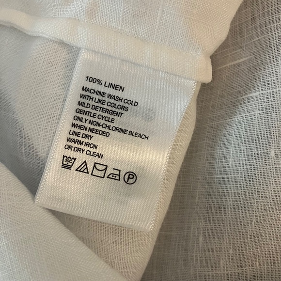 Tommy Bahama Linen White Cap Short Sleeve Women's L Blouse Button Up Shirt Top - Picture 8 of 10